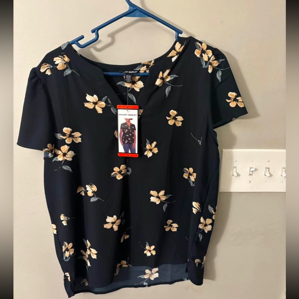 Floral Black Top